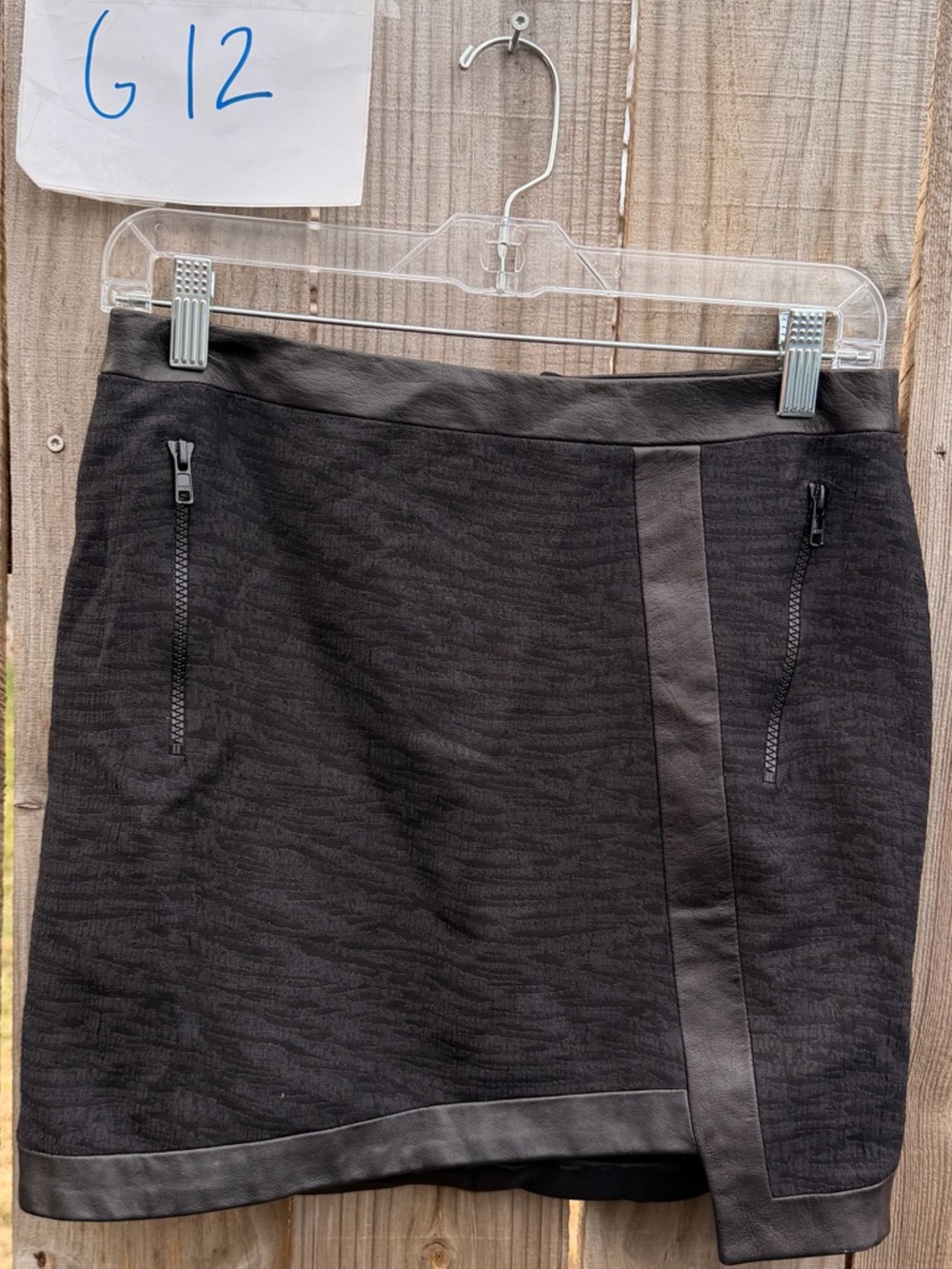 Helmet Lang “wrap” leather trim miniskirt Size 2
